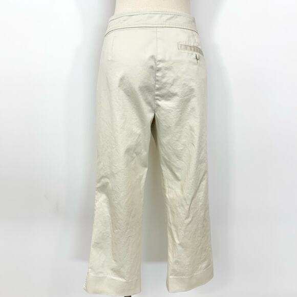 Lilly Pulitzer Palm Beach Fit Cropped Pants Cotton Cream Vintage Size 14 - Picture 6 of 10